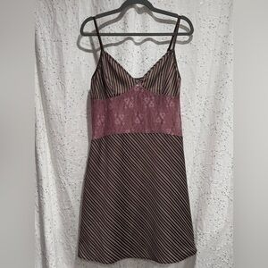 Y2K Vintage Mexx Slip Dress with Sheer Dusty Rose Lace Size XL (12)